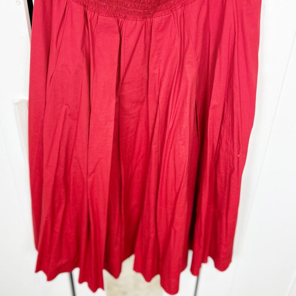 Ashley‎ Stewart Red Strapless Smocked Back Pleated Tube A-Line Dress Size 16 - Picture 5 of 10